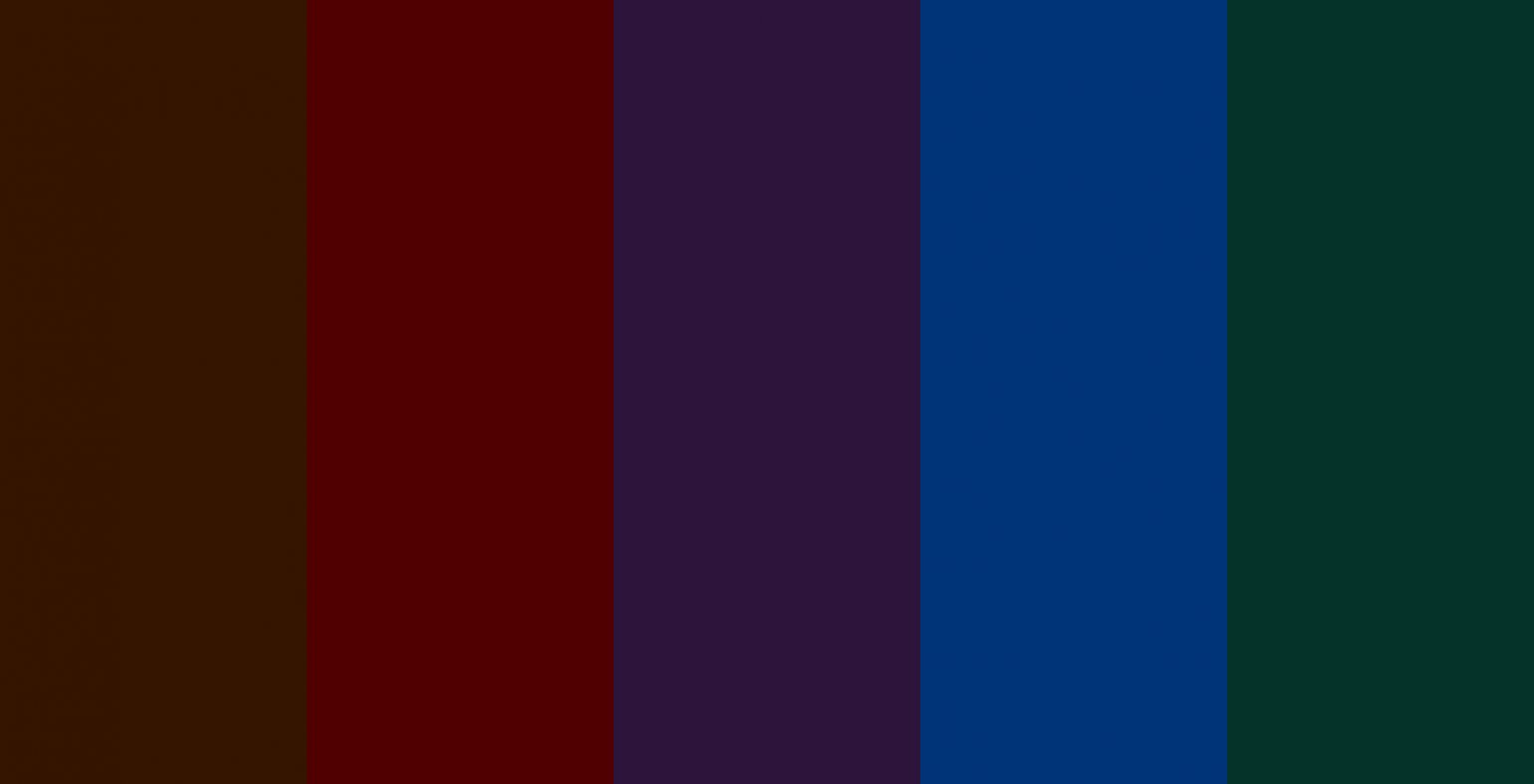 Royalcore colour dark palette - brown, magenta, purple, blue, green